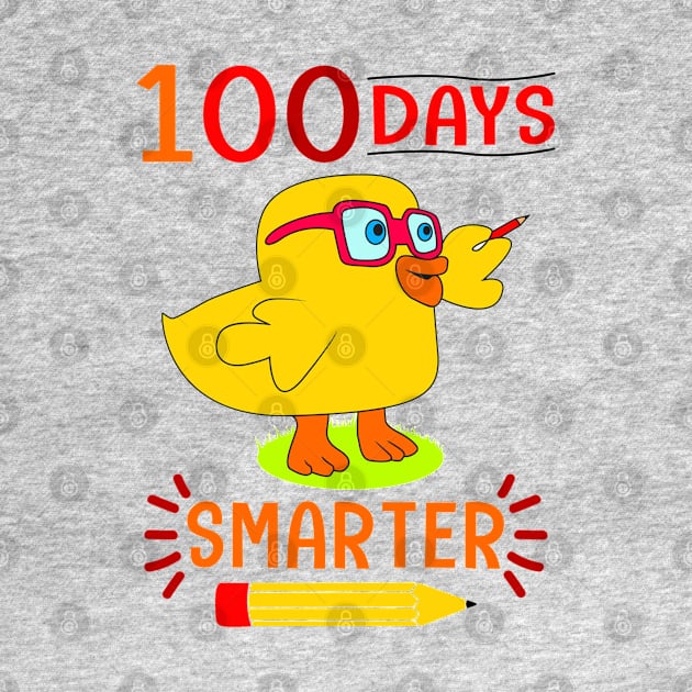 Funny 100 Days Smarter Duck by beelz